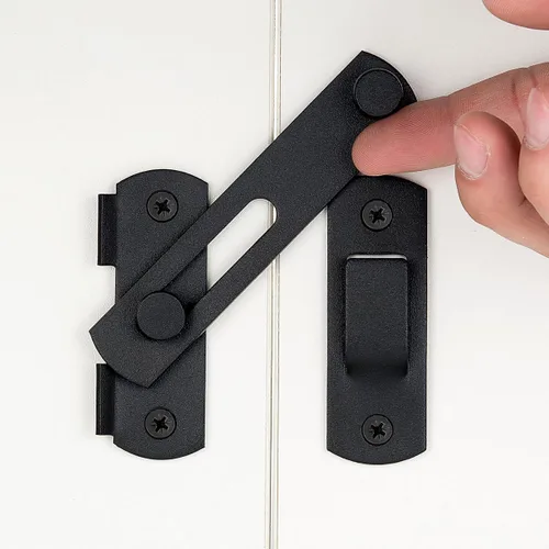 Vista 15 de Paquete de 5 pestillos para puerta de granero, 2.75 x 2.02 pulgadas, pestillo abatible de acero inoxidable blanco mate para puerta y puertas