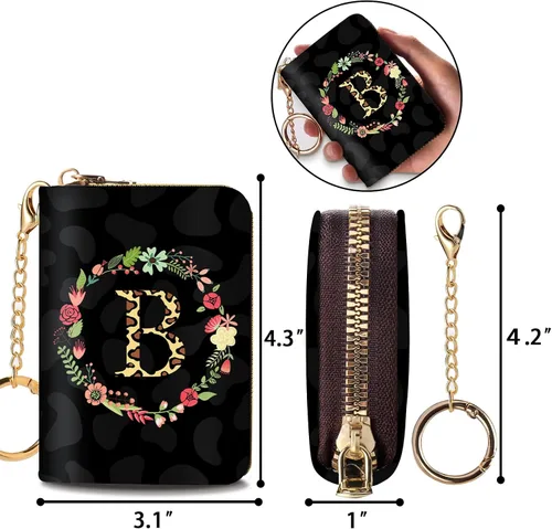 Vista 6 de Cartera delgada para tarjetas de crédito RFID para mujer, mini-cartera pequeña para mujer, carteras para tarjetas para mujer, delgada, cartera