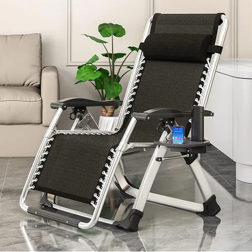 Vista 13 de DoCred Silla cómoda, silla plegable reclinable para dormitorio y sala de estar, sillas reclinables plegables para patio, silla de descanso con cojín