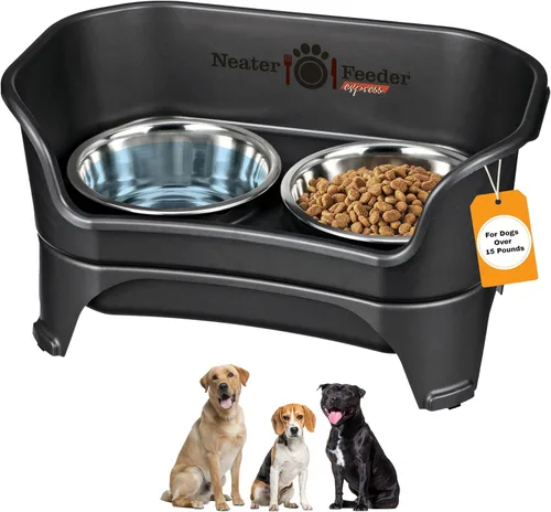 Vista 23 de Neater Feeder Express Cuencos para Perros a Prueba de Desorden Elevados para Razas Medianas y Grandes – Fabricado en EE. UU. – Comedero Lento