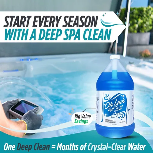 Vista 2 de Oh Yuk Limpiador saludable para jacuzzis, el limpiador de jacuzzis más eficaz para jacuzzis y spas de interior y exterior, 1 galón