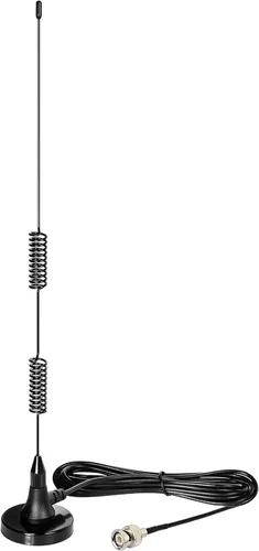 Bingfu Antena de escáner de policía de 20-1300MHz Base magnética HF VHF UHF Radio de jamón bidireccional BNC Antena macho compatible con Uniden