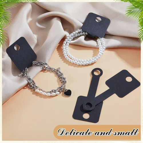 Vista 3 de Ctosree 1000 unidades de pulseras autoadhesivas para exhibir tarjetas, collares, tarjetas de venta para llavero, aretes, collar, banda
