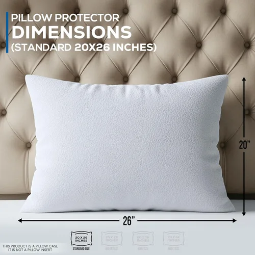 Vista 2 de Utopia Bedding Juego de 2 Protectores de Almohada Impermeables con Cremallera Tamaño Estándar, Fundas de Almohada de Rizo, Fundas de Almohada a