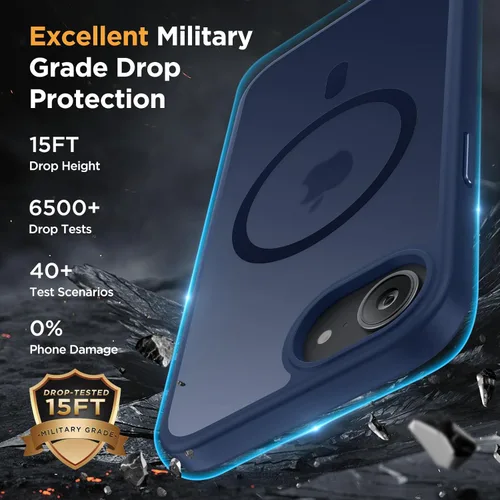 Vista 512 de Miracase - Funda magnética para iPhone 13 de 6.1 pulgadas (compatible con MagSafe) (con 2 protectores de pantalla), protección de grado militar