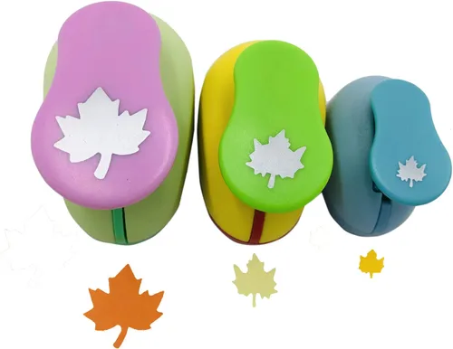Crafts - Juego de punzones de papel de 0.315 in, 0.591 in, 0.984 in, 3 piezas (hoja de arce)