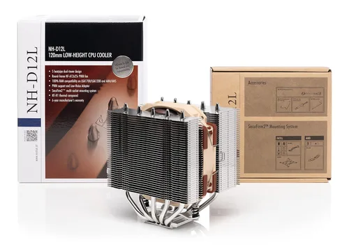 Vista 5 de Noctua NH-D12L, enfriador de CPU de doble torre de baja altura (4.724 in, marrón)