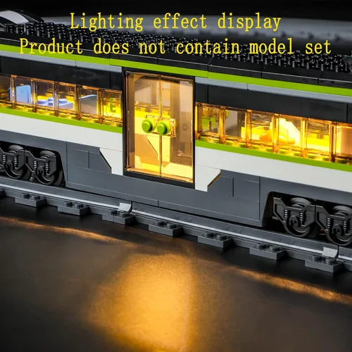 Vista 8 de Kit de luces LED compatible con tren de pasajeros Lego Express, juego de iluminación para modelo de construcción City 60337