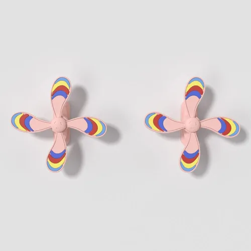 Vista 6 de Zureto Abanicos de flores 3D, accesorios de aletas deslizantes de tiburón, 2 pares de aletas de repuesto Cloud Shark Slides