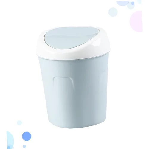 Vista 2 de Bote de basura de plástico para mostrador, mini botes de basura con tapa con tapa, papeleras de plástico abatibles, papelera de escritorio, papelera