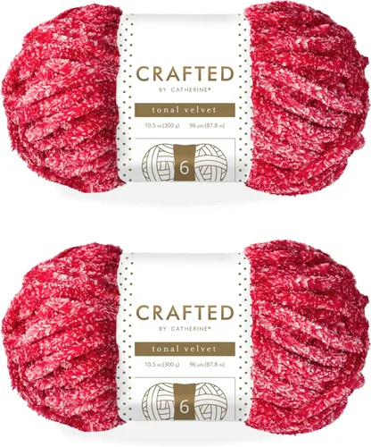 Vista 50 de Crafted By Catherine Luxe Velvet - Ovillo de hilo sólido de terciopelo, paquete de 2 unidades (10.5 onzas, 98 yardas cada madeja), color negro