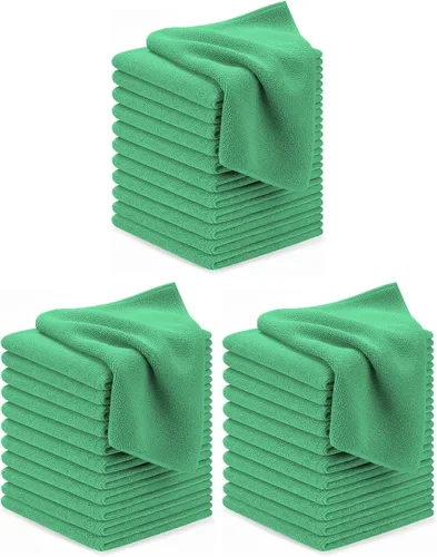 Vista 44 de Avalon Towels Paños de limpieza de microfibra (paquete de 48) – Tamaño 16 x 16 pulgadas, trapos de limpieza altamente absorbentes, sin pelusa Negro