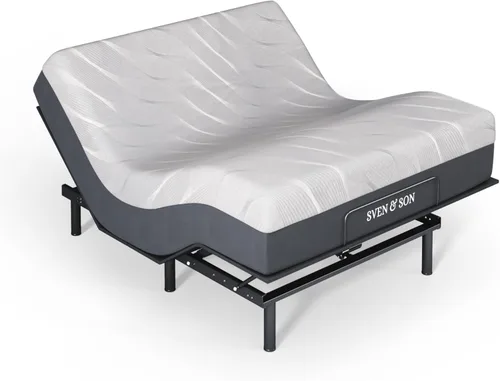 Vista 13 de Sven & Son Essential - Base de cama ajustable tamaño twin XL + colchón de espuma viscoelástica de gel frío de 10 pulgadas, inalámbrica, fácil