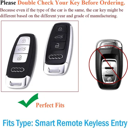 Vista 2 de SANRILY Funda para llavero Audi 2018-2019, carcasa de TPU suave de protección completa compatible con Audi A8 A7 A6 A6L C8 Q8 2020 con control