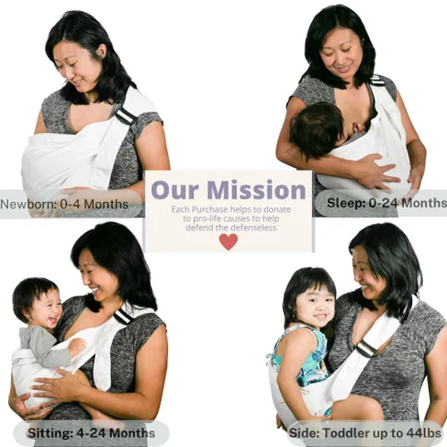 Vista 3 de Portabebés todo en 1 Original transpirable Sling para recién nacidos a niños pequeños Portabebés ligero