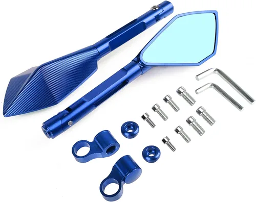 Rearview for MT-03 MT03 MT 03 2015 2016 2017 2018 2019 Motorcycle Accessories Adjustable Folding Mirrors Moto Rearview Side Mirror (Color : Blue)