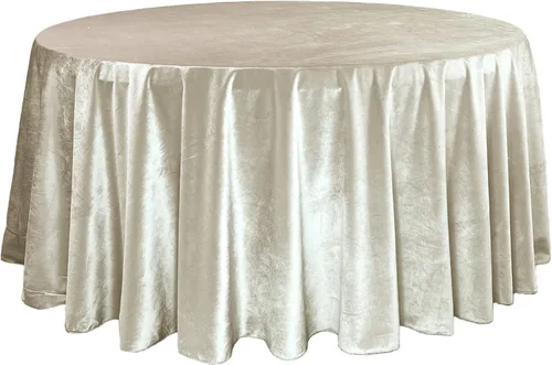 Vista 23 de YOUR CHAIR COVERS - Mantel redondo de terciopelo real de 120 pulgadas - Mantel de lino color burdeos para mesas redondas estándar