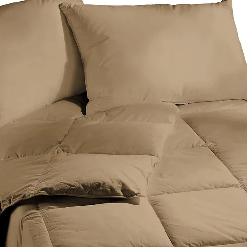 Vista 3 de PURE ECO 100% algodón egipcio con 600 hilos, 300 GSM, edredón de 3 piezas con 2 fundas de almohada para todas las estaciones, extra suave, lujoso