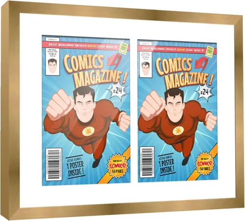 Vista 49 de Poster Palooza Marco de cómic con paspartú para 1 cómic de la Edad de Bronce publicado entre 1970 y 1985, marco de cómic negro para cómic de 7.25 x