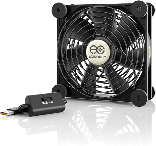 Vista 9 de AC Infinity MULTIFAN S1, ventilador USB silencioso de 80 mm, certificado UL para refrigeración de gabinete de receptor DVR PlayStation Xbox ordenador
