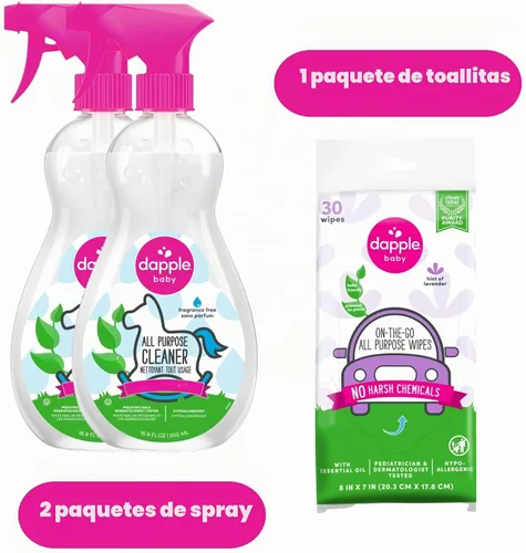 Vista 2 de Dapple Baby - Spray de limpieza multiusos y toallitas - 16.9 fl oz
