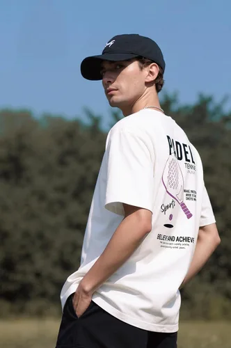 Vista 3 de KlothoMAIA Camiseta gráfica deportiva de tenis de pádel para hombre, de gran tamaño, tela de algodón