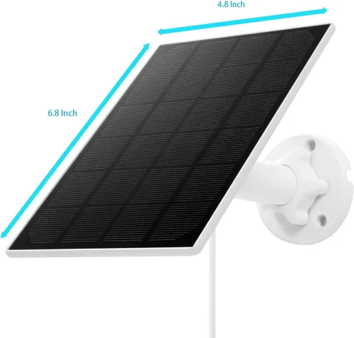 Vista 2 de Panel solar de 5 W, IP 65 impermeable 5V puerto micro USB para cámaras de seguridad inalámbricas al aire libre, compatible con cámara de seguridad