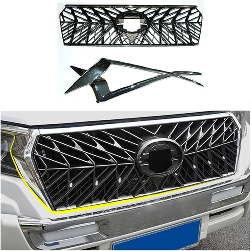 Vista 2 de Modified Compatible with Prado Grille Compatible with Land Cruiser Compatible with Prado 150 LC150 J150 2018 2019 2020 Front Bumper Grills Mesh