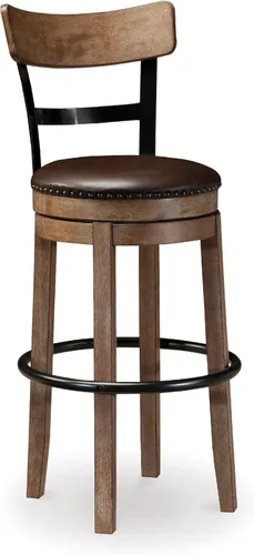 Vista 12 de Signature Design by Ashley Valebeck Taburete de bar giratorio moderno de 24.5 pulgadas con altura de mostrador – lavado blanco rústico-industrial