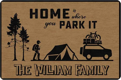 Vista 11 de Magimagine Alfombra personalizada para puerta de cámper, alfombra de puerta de RV de camping personalizada con texto, alfombra de cámper