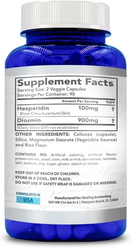 Vista 2 de Hesperidina Plus 1000mg por porción (180 cápsulas vegetarianas)