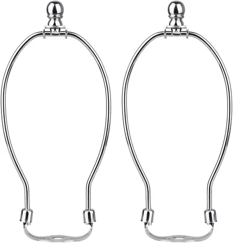 Vista 10 de Helunsi Arpa de lámpara de 8 pulgadas, 2 juegos de soporte de arpa de pantalla negra con remate, adaptador de pantalla de repuesto desmontable