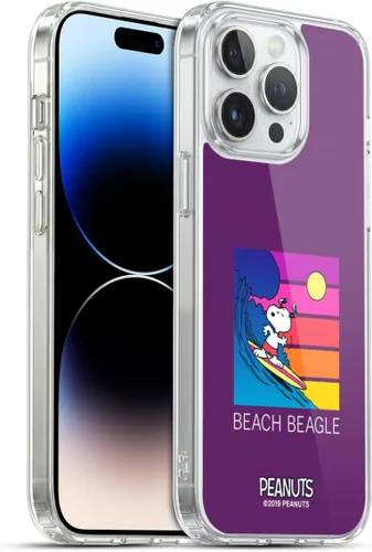 Vista 170 de Head Case Designs Funda de gel suave con licencia oficial de Peanuts Tropical Surf Snoopy Aloha Disco compatible con Apple iPhone 13 Mini