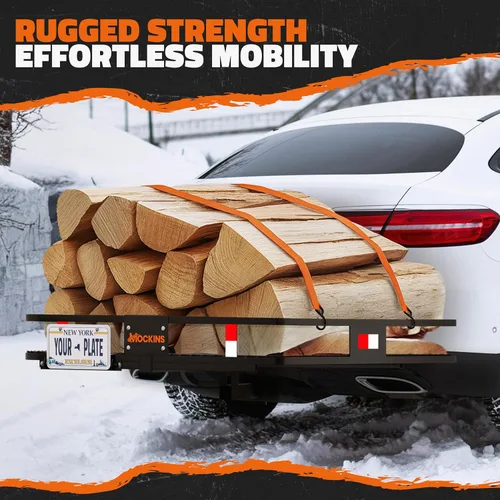 Vista 8 de Mockins Portaequipajes de Carga Cuadrado Extra Profundo para Enganche de Remolque de 40"x40"x6" con Soporte de Placa Capacidad de 500 Libras