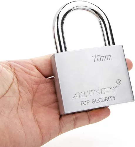Vista 2 de 2.756 in Heavy Duty Lock Warehouse Candado con llave impermeable Candado de alta seguridad con 4 llaves