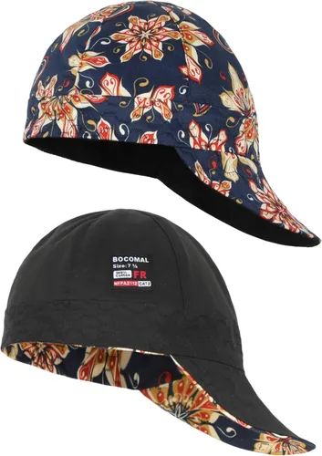 Vista 9 de BOCOMAL Gorro de Soldadura Resistente al Fuego CAT2 de Peso Medio con Estampado, Gorras de Soldador de 6 Paneles - Juego de 2