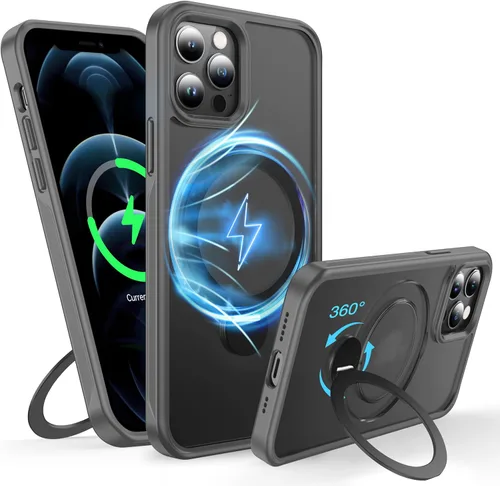 Vista 18 de [NO.1 Magnético] Funda para iPhone X (10)/Xs con carga inalámbrica MagSafe [mate translúcido] [antihuellas] [prueba de caídas de grado militar]