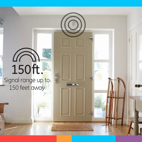 Vista 6 de GE Campana de puerta, extensor inalámbrico, enchufe, rango de 150 pies, receptor de timbre de repuesto, volumen ajustable, 19248