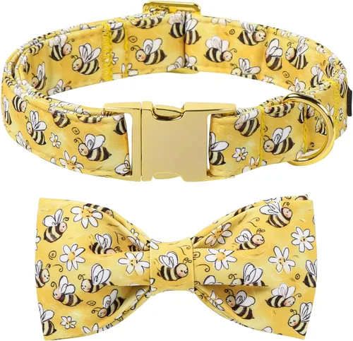 Vista 14 de Lionet Paws Collar de perro con corbatín, collar de verano para perro, collar de perro ajustable y cómodo, regalo para cachorros, perros pequeños