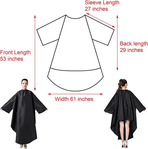 Vista 2 de TOPTIE Bata de peluquero con mangas para peluquería unisex ligera