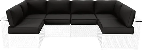 Cojines de repuesto para muebles de exterior, espuma de espuma de 5 pulgadas de alta densidad, se adapta al juego de conversación de ratán seccional