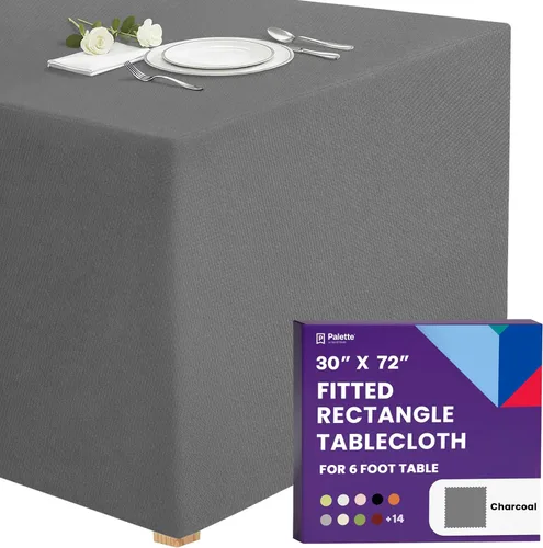 Vista 45 de Gee Di Moda - Mantel rectangular a medida en poliéster lavable para mesa de 4 pies, ideal para mesa de bufé, fiestas, cenas, bodas, vacaciones