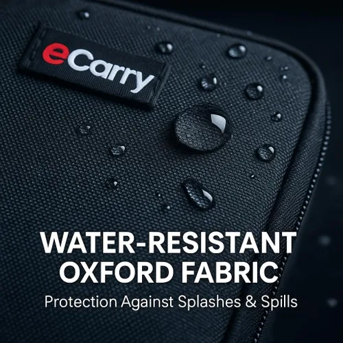 Vista 5 de Funda organizadora de electrónica, apertura plana de múltiples capas con compartimentos y bolsillos, organizador de cables para accesorios, cables