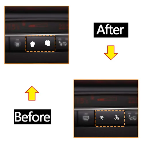 Vista 5 de Moonlinks Botón de velocidad del ventilador de repuesto para interruptor de ventilador de control de calentador de CA para BMW X5 E70 2006-2013BMW