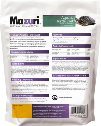 Vista 2 de Mazuri Comida Nutricionalmente Completa para Tortugas Acuáticas Fórmula de Agua Dulce - Bolsa de 12 Onzas (12 oz)