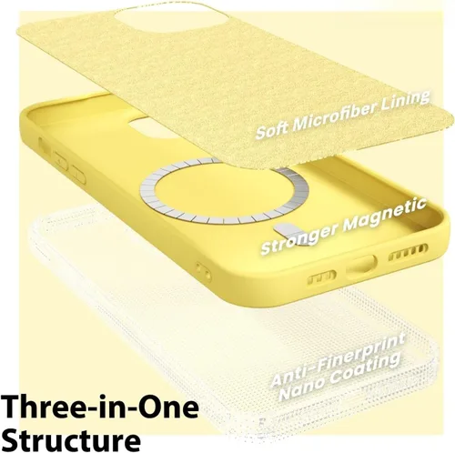 Vista 237 de oakxco Funda de silicona para iPhone 12 Pro Max, magnética, compatible con carga inalámbrica Magsafe, cubierta protectora de goma suave y delgada