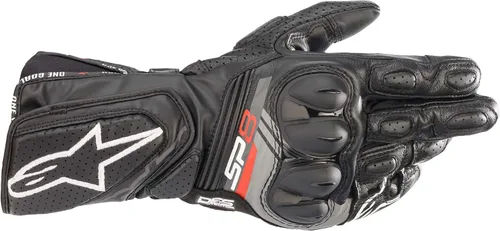 Alpinestars Guantes SP-8 V3, cuero de guantelete completo, certificado CE, ajuste inspirado en la carrera, protección de nudillos, palma reforzada,