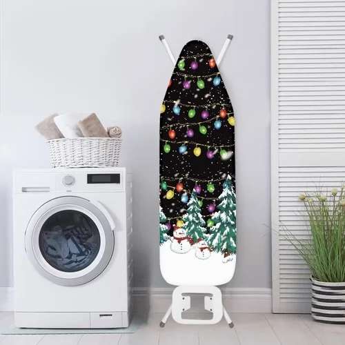 Vista 4 de Gomyblomy Cubierta antipolvo para tabla de planchar para árbol de Navidad, cubierta de tabla de planchar de Navidad con cierre de gancho y bucle