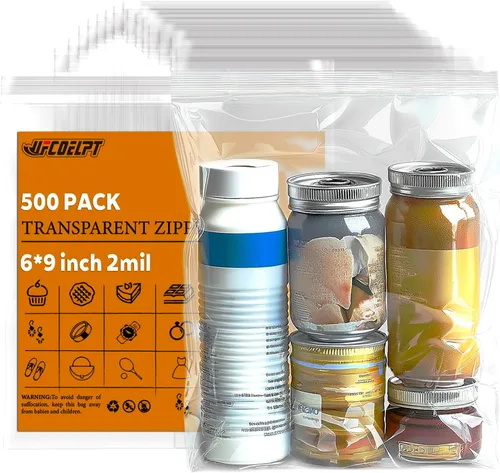 Vista 13 de Bolsas transparentes pequeñas con cremallera, 1000 unidades (1.5 x 2 pulgadas y 2 x 2 pulgadas cada una de 500), bolsas de plástico con cierre