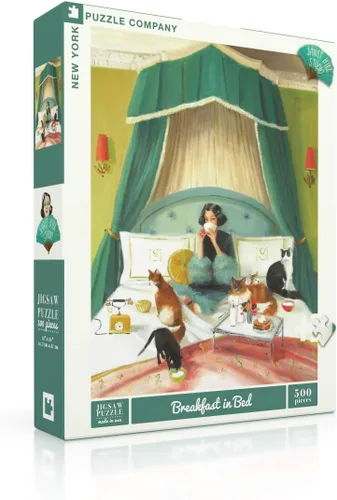 New York Puzzle Company - Janet Hill Breakfast in Bed - Rompecabezas de 500 piezas para adultos por Janet Hill Desayuno en cama 500 piezas